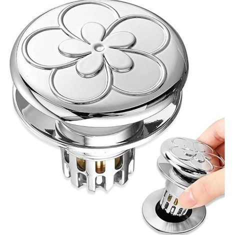 1 Pièces Bouchon de lavabo, Pop up Bouchon de vidage Universel, Bouchon de Vidange Amélioré, Flitre de Vidange Anti-Bloqué(34-40mm). (1/5)