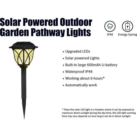 Set mit 6 Solar-LED-Leuchten für Garten, Terrasse und Einfahrt, Außenbeleuchtung mit Welleneffekt, wasserdicht. (1/5)