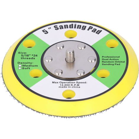 5-Zoll-Schleifteller, 5/16‑24 Klett-PU-Stützteller, pneumatischer Schleifer/Polierer, 12000 U/min (1/5)