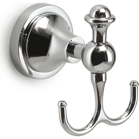 APPENDINO DOPPIO DA PARETE IN ACCIAIO INOX CROMATO MODELLO NEVIS - DIM. CM (LXPXH): 8X8,2X10,4 - CROMATO - GDY