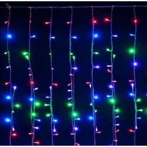 TENDA LUMINOSA MULTICOLOR A LED NATALE NATALIZIA PER ESTERNO E INTERNO 10MT 1.20MT 640 LED