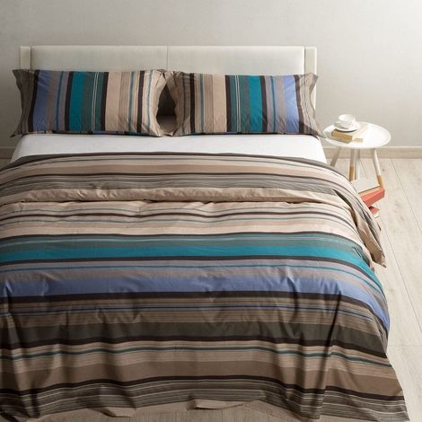 Parure de lit 4 pièces en 100% coton Housse Couette Douce et Elégante, Lavable et Facile d’Entretien Housse de Couette 200x200 et Autres Tailles (1/3)