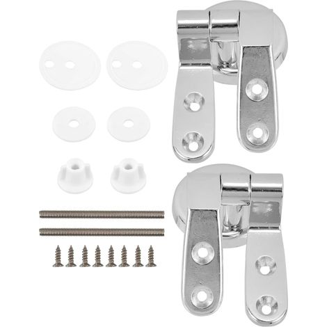 Zinc Toilet Seat Hinge with Fall Brake Replacement Toilet Lid Hinge Easy Installation with Screws Compatible with Most Toilet Seats and Anti-corrosion (1/5)
