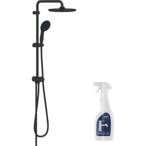 Columna de ducha GROHE Vitalio Start 250 negro mate sin mezclador + limpiador GrohClean
