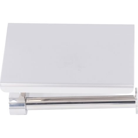 Porte-Rouleau Papier Toilette Inox Acier 304 avec Étagère, Fixation Murale pour Salle de Bains, K9 (1/5)