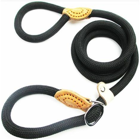 1.5 m Laisse de Chien en Nylon, Noir Corde Laisse Chien, Laisse Chien Corde, Laisse Dressage Chien, Laisse Coulissante, Laisse Lasso pour Chien, Collier Laisse Chien pour Petits et Moyens Chiens (1/4)