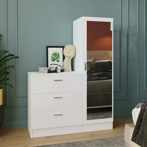 Dmora – Meuble d'entrée multifonction 60x47x72 cm – Panneau de particules mélaminé – 3 tiroirs – Finition mate – Rangement élégant et organisé - 60x47h72 (1/5)