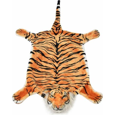Maison Exclusive - Alfombra afelpada de tigre 144 cm marrón (1/4)