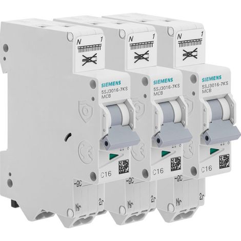 SIEMENS Lot de 3 disjoncteurs Auto P+N 16A