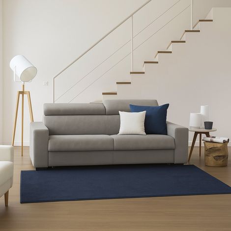 Dmora - Canapé fixe Dmicel, Canapé 3 places, 100% Made in Italy, Canapé Salon, en tissu matelassé, avec appuis-tête réglables et accoudoirs fins, Cm 220x95h85, Tourterelle (1/4)