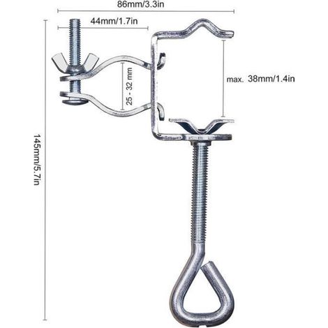 Support de Parasol - Pince de Fixation pour Table et Balustrade - Métal - Adapté aux Poteaux de 22 à 50 mm - 1 Pièce (1/4)