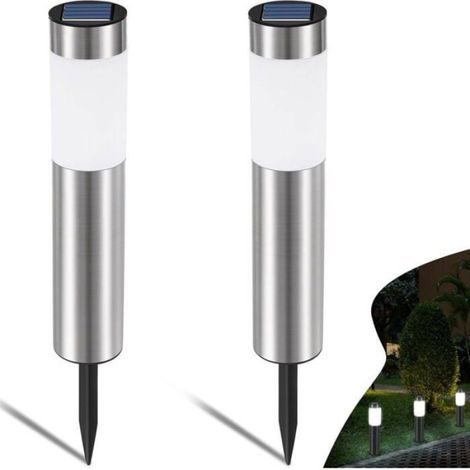Lampe solaire de jardin - - Acier inoxydable - LED - Étanchéité IP44 - Design moderne - Éclairage extérieur (1/5)