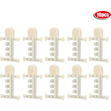 Lot de 10 accessoires de fixation pour serre antiretournement, dispositif à poulie de ventilation, pièces de rechange blanches (1/5)