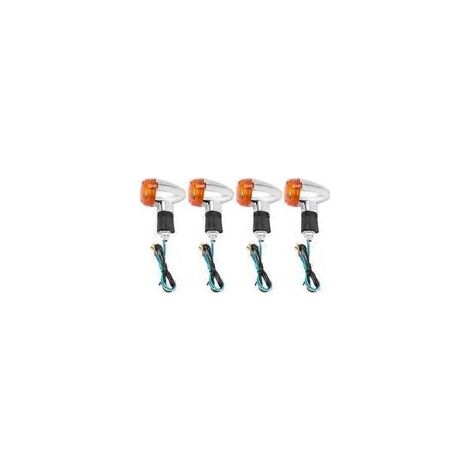 4 orangefarbene LED-Motorradblinker für Crezuo