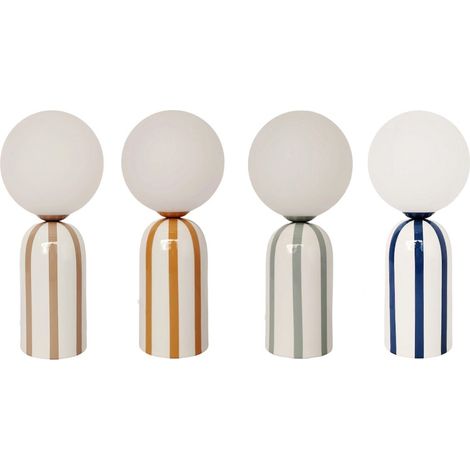 4er Set Tischlampen mit Kugelschirm und Streifenfuß 27,5 cm (1/4)