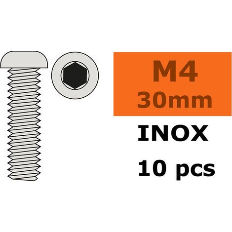 Revtec - Hex Button Head Screw - M4X30 - Inox - 10 pcs