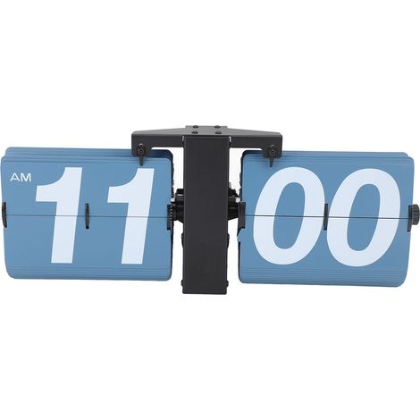 Automatische, batteriebetriebene digitale Retro-Uhr für Büro, Wohnzimmer, Schlafzimmer – Zifferblatt aus Edelstahl und PVC, schwarz-blaues Design (1/5)