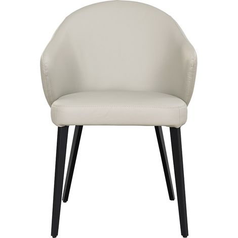 Sedia con braccioli in Pelle e Acciaio Nero Beige - MIBELLY di Maison Céphy (1/3)