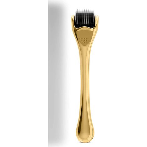 1 Rouleau à barbe, 540 aiguilles en titane, 0,25 mm, finition dorée, avec étui de rangement, pour hommes (1/5)