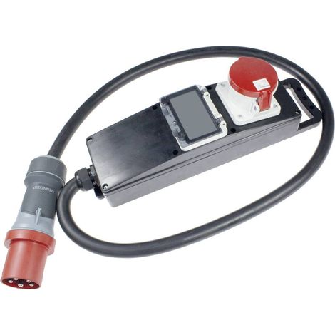 Vollgummi-Steckdosenleiste mit Stromzähler MID 400V 63A 2m IP44