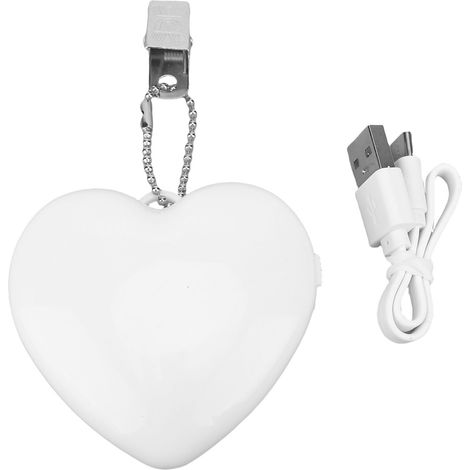 Sac à main Portable, lumière Rechargeable en forme de cœur, LED activée par contact, porte-clés, sac à dos, bagages (1/5)
