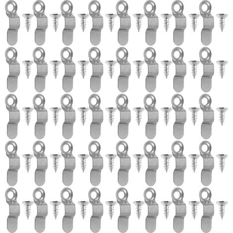 120 Clips de Fixation avec Vis Argentées en Fer pour Cadre Photo Installation Facile , Accessoires pour Cadres Photo à Domicile et Galerie (1/5)