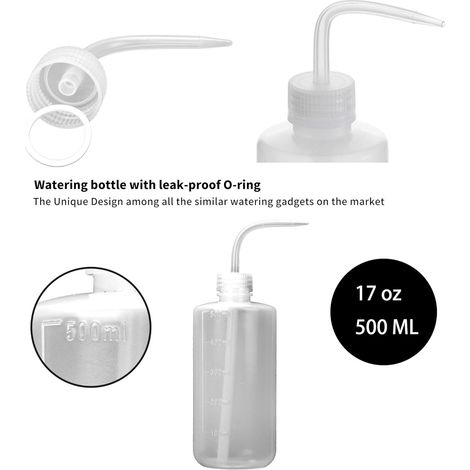 Arrosoir bouteille pissette Plastique De SéCurité Squeeze Bouteille D'Arrosage Bouteille D'arrosage à Presser Pour Plantes Succulente bonsai interieur Plant Artificiel Petite Pot Plantes, 500mL (1/4)