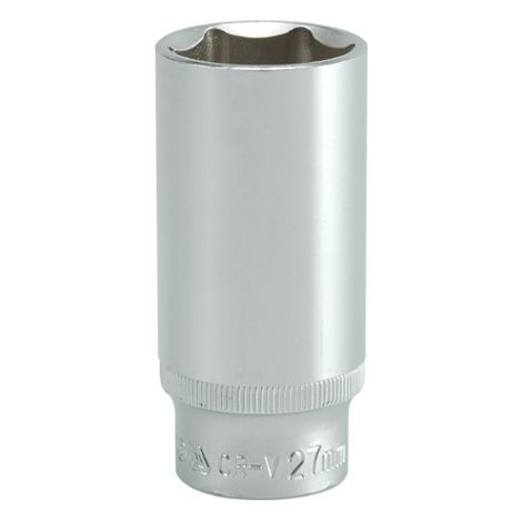 VASO LARGO DE 6 PUNTAS CROMADO 1/2'' 27MM - YT-1238