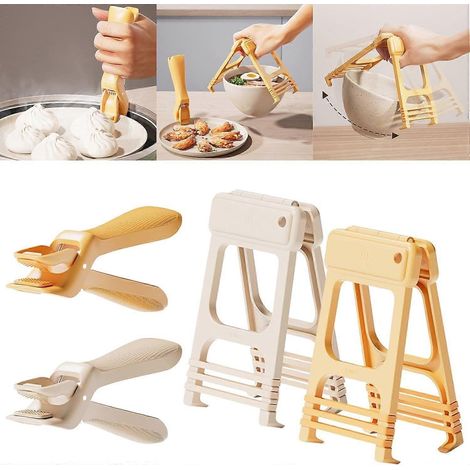 Pinces de cuisine anti-brûlure pour plats chauds, compatibles avec les plats, poêles, bols, assiettes de four et micro-ondes. (1/5)