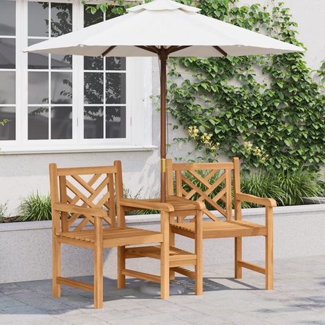 vidaXL Garden Outdoor Chairs 152 x 63 x 89 cm Solid Teak Wood (1/5)