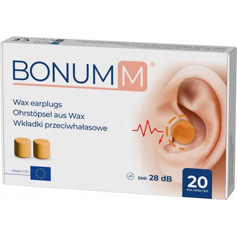 Tapones para los oídos BONUMM, tapones de cera, 20 unidades