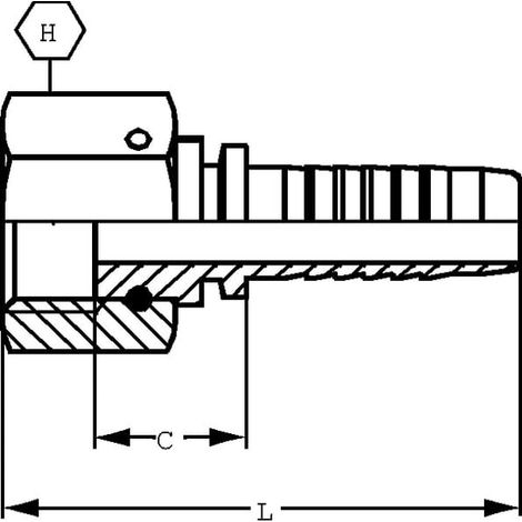Racor para engastar cara plana DN8 - BSP 1/2 UNIVERSAL PFV88