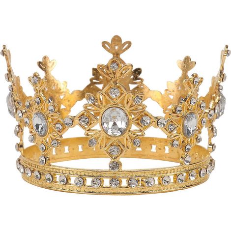 couronne décorative pour gâteau d'anniversaire, coiffe pour enfant, décoration de table de dessert-8.00X8.00X5.50CM-Golden
