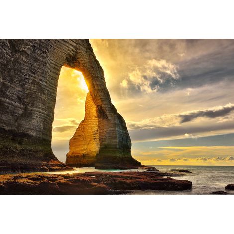 Tableau sur verre synthétique Etretat sunset 65x97 cm - Impression sur Verre synthétique - Image HD  imprimée sur Verre synthétique - Tableau mural décoratif - Fabriqué en France (1/5)