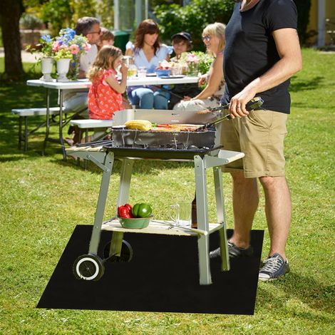 Tapis De Protection Pour Grill - Tapis Anti-Feu Pour Foyer Extérieur - 99 X 120 Cm - Fibre De Verre - Pour Terrasse Et Patio - 1 Pièce (1/5)