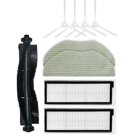 Kit de chiffons de nettoyage et de brosses latérales Hepa pour aspirateur robot Qihoo 360 X90 X95 S9 (1/3)
