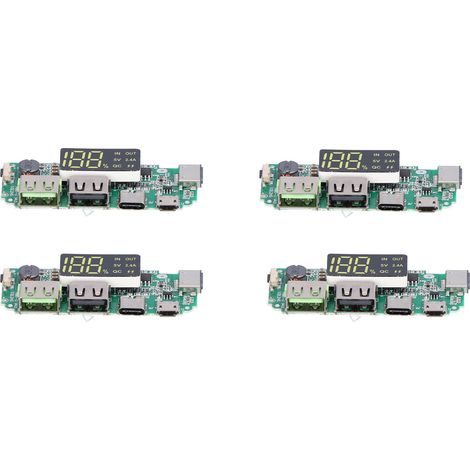 Lot de 4 modules de charge pour appareils mobiles avec double port USB 5V 2,4A et protection contre les surcharges. (1/5)