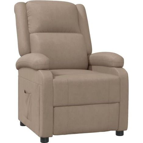 Fauteuil lounge en similicuir couleur cappuccino (1/5)