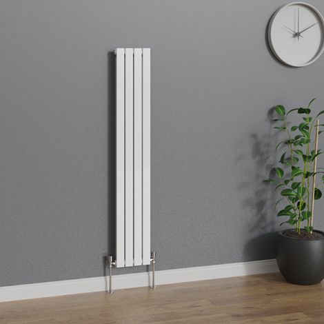 WarmeHaus Vertical 1600x272mm Flat Panel Radiator White Single (1/5)