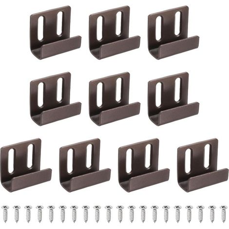 CCYKXALot de 10 crochets muraux réglables et robustes en acier inoxydable avec vis pour cadre photo miroir, bronze noir, largeur intérieure de 15 mm (1/5)