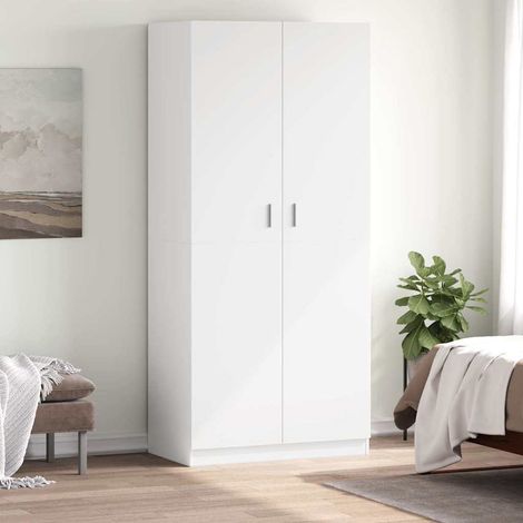 vidaXL Armario de madera contrachapada blanco 90x52x200cm (1/5)