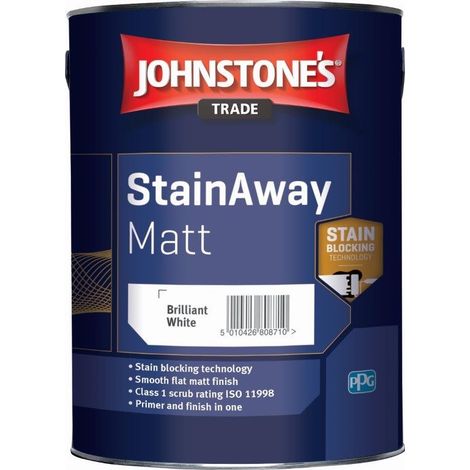 Johnstones Trade StainAway Matt - Brilliant White - 10 Litres
