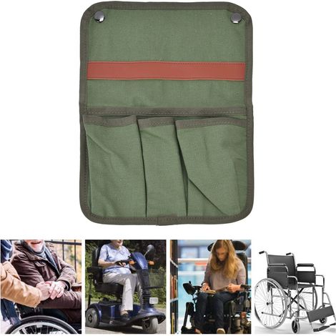 Armlehnentasche für Campingstuhl – Canvas – Multifunktional mit großen Taschen – Olivgrau – Tragbar (1/5)