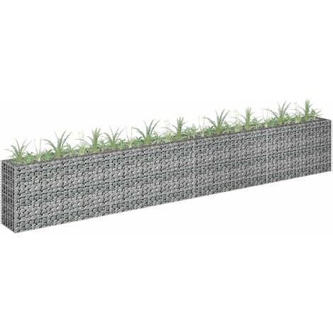 Bac à fleurs - Jardinière pour extérieur/intérieur jardin terrasse balcon - Lit surélevé à gabion Acier galvanisé 360x30x60 cm Chic-593165 (1/5)