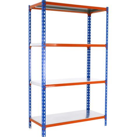 Simonrack Scaffale metallico 4 ripiani blu arancio zincato