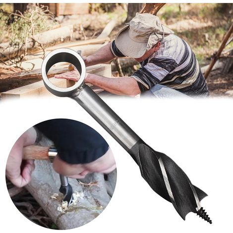 Handbohrer aus Kohlenstoffstahl, Überlebenswerkzeug für Siedler, manuelles Lochwerkzeug, Multitool für Bushcraft, Camping und Outdoor-Rucksackausrüstung (1/5)