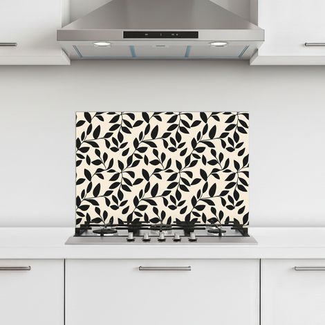 CRÉDENCE CUISINE Elégant - Motif - Noir - Beige 60x40 cm (1/5)