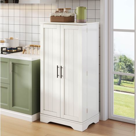 Schrank Aufbewahrungsmöbel Hochschrank 120x60x40 cm Weiß OKMYHOME (1/5)