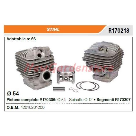 Segmentos cilindro pistón motosierra STIHL 66 R170218