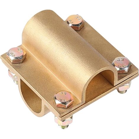 LALAGO Ø20mm Connecteur en Croix en Laiton Convient pour 120mm², Borne de Terre de Profondeur, Collier Support de Tige Matériel de Paratonnerre, Raccordement Bande de Fer pour Conducteur Rond (1/5)